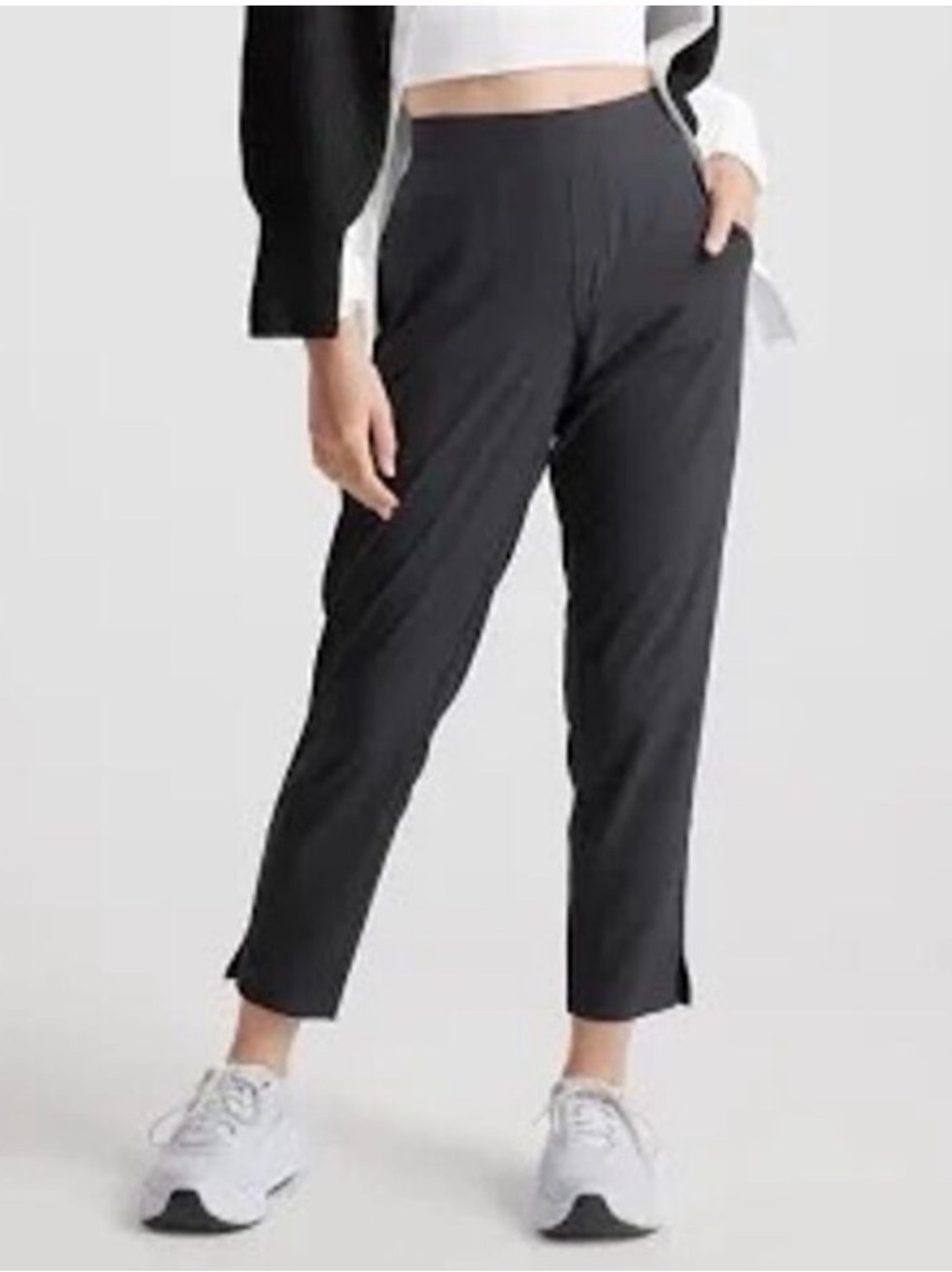 Quince Performance Tech Ankle Pant, Black, Women’s Large